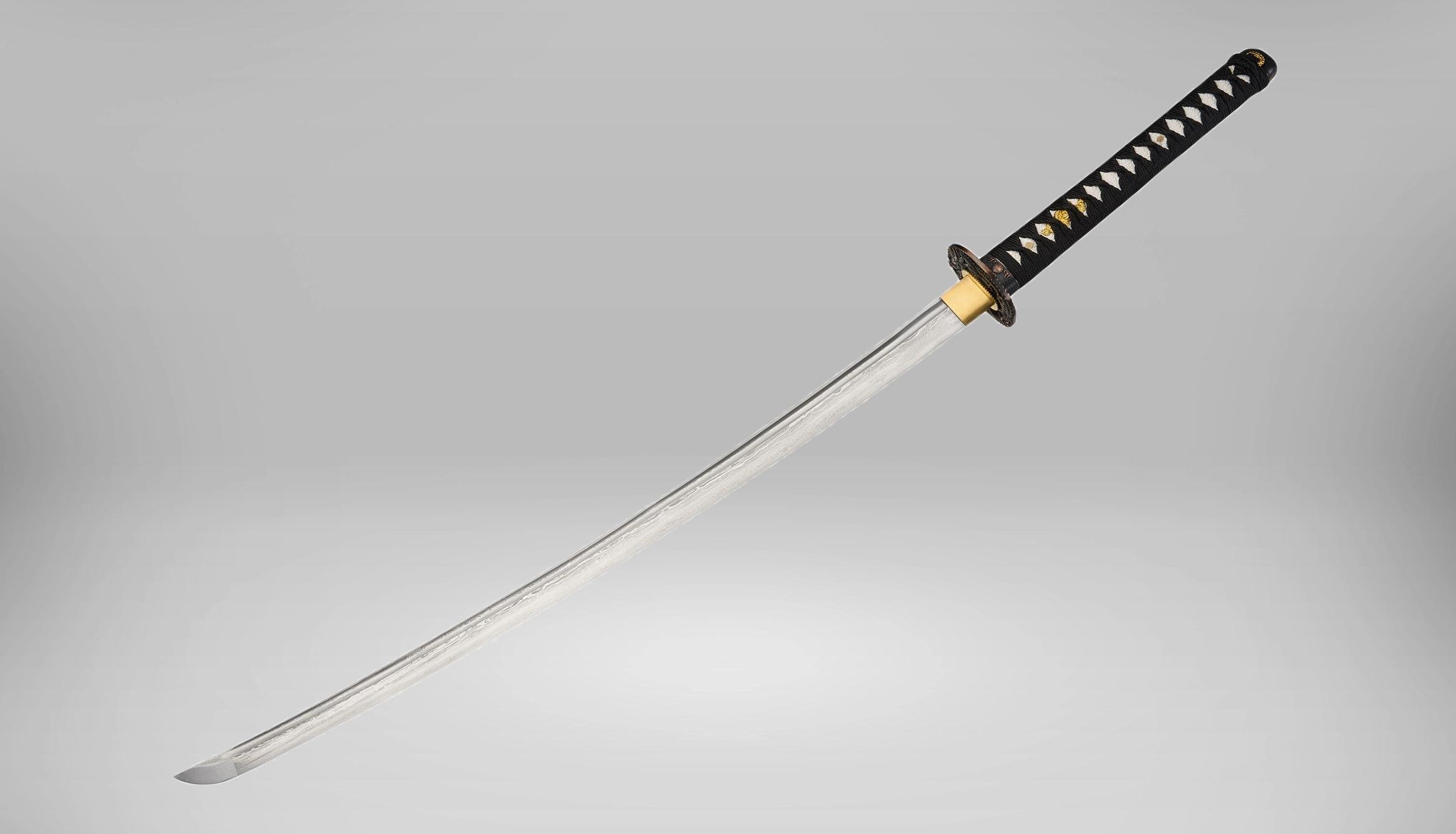 Самурайський меч Катана DRAGON DAMASK KATANA на підставці в подарунковому кейсі (27632235)