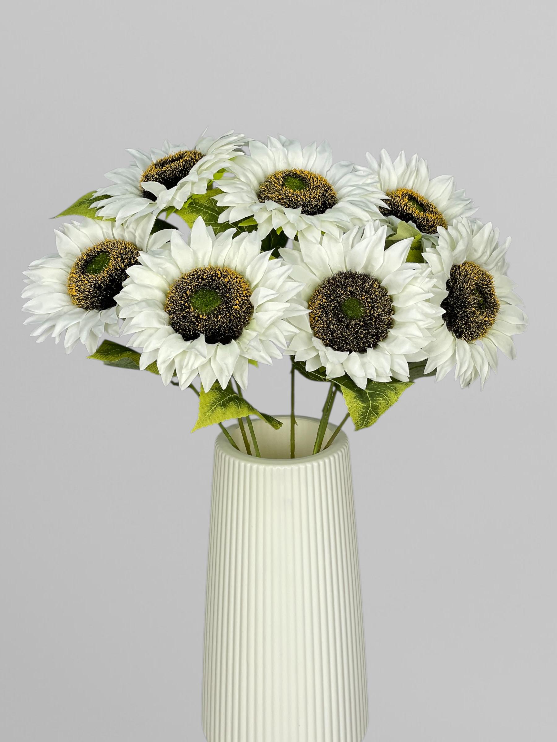 Штучний соняшник 12х48 см Білий (К13196) - фото 7