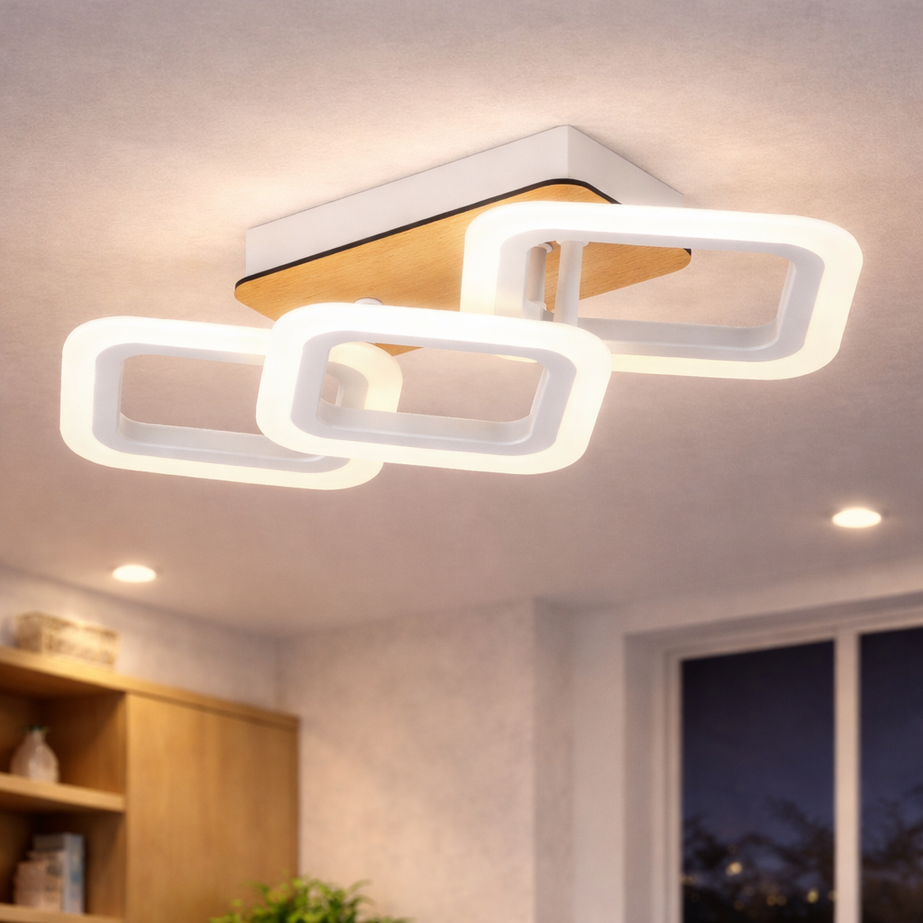 Люстра светодиодная Valeso 42W с тремя акриловыми плафонами 3000K-6500К Белый (G 3200/3)