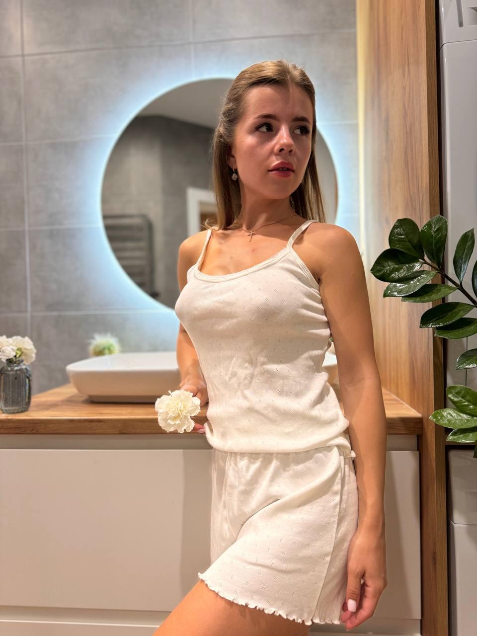 Піжама жіноча L Білий (Д-3-pizhama-001-03)