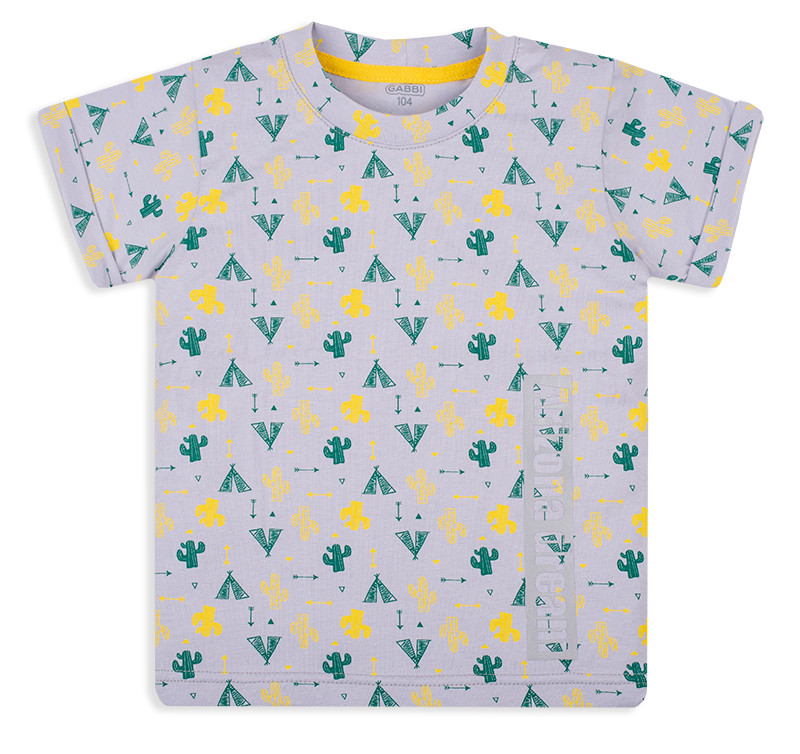 Футболка детская хлопковая для мальчика Gabbi FT-20-15-5 Чувчики 104 см Серый (12292)