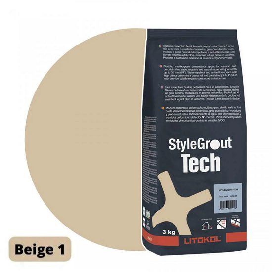 Затирка для плитки цементна Litokol StyleGrout Tech 0-20 3 кг Beige 1 (SGTCHBGE10063)