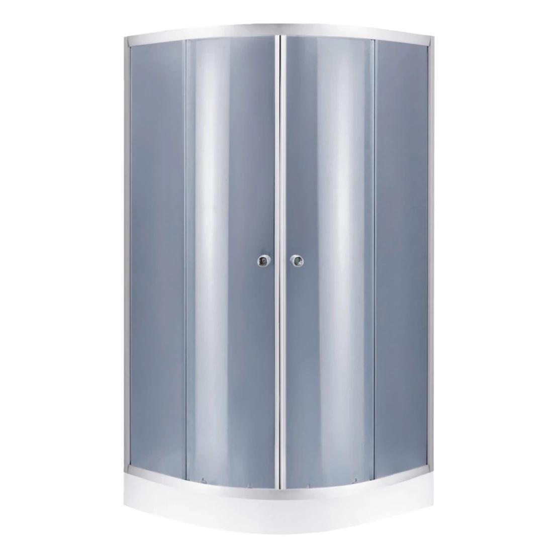 Душовий бокс Kroner KRP Harz C.F.G. 197,5х90 напівкруглий зі склом 4 мм з піддоном 90х90 см Білий (CV029561)