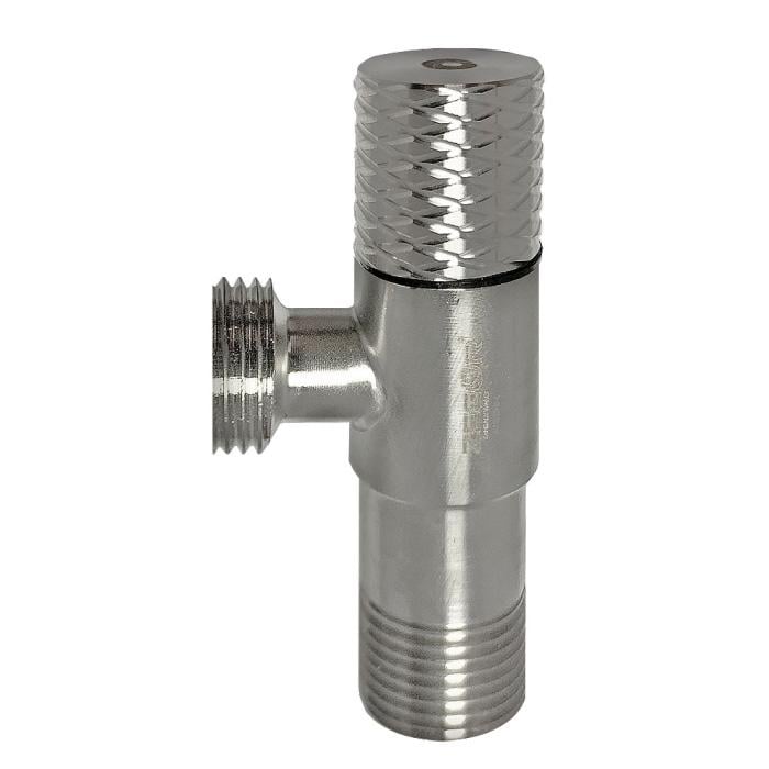 Кран угловой приборный Zegor DF-7122 нержавеющая сталь 1/2"х1/2"