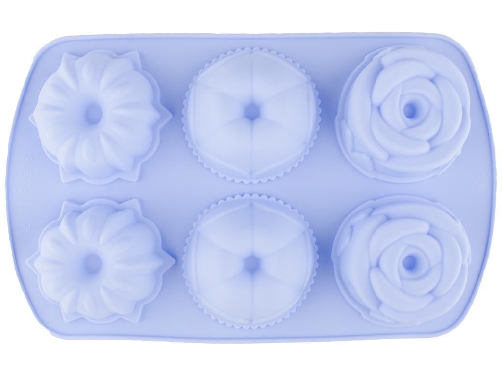 Форма силиконовая Stenson Fleur на 6 порций 27,7х17х3 см Синий (MMS-MH-3362)