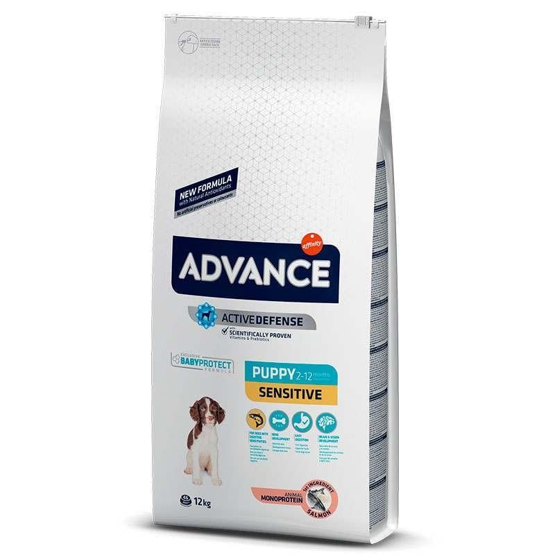 Корм сухой для щенков с чувствительным пищеварением Advance Dog Sensitive Puppy Salmon с лососем 12 кг (920179/8410650009353)