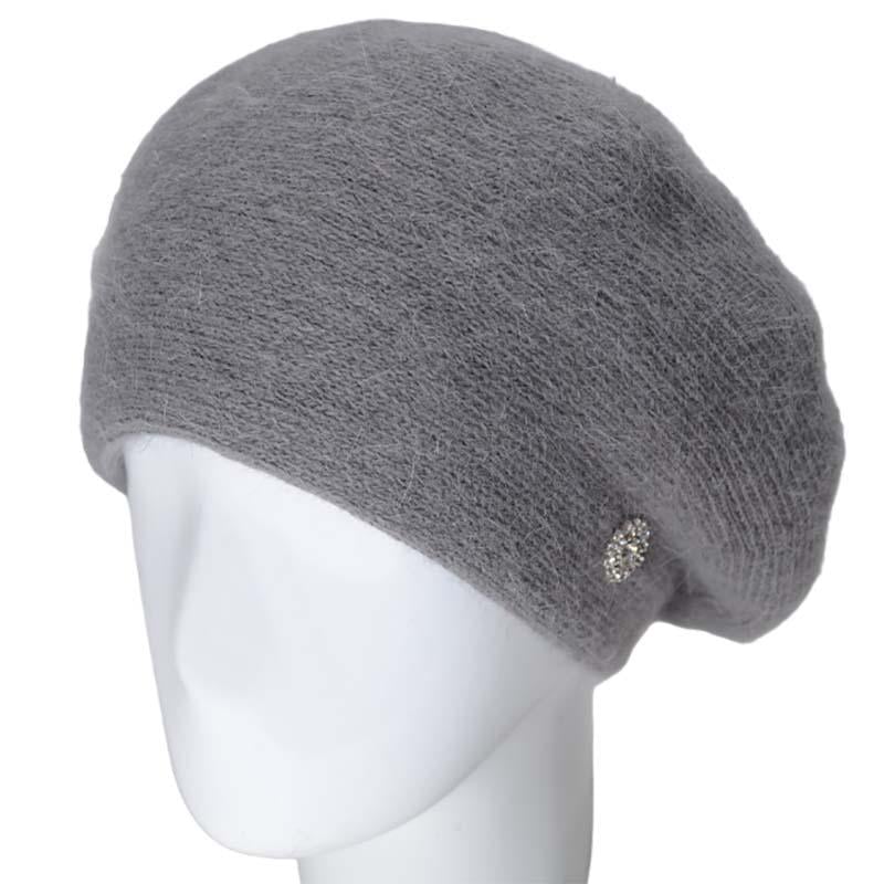 Берет женский ангоровый Novita Афина one size Дым