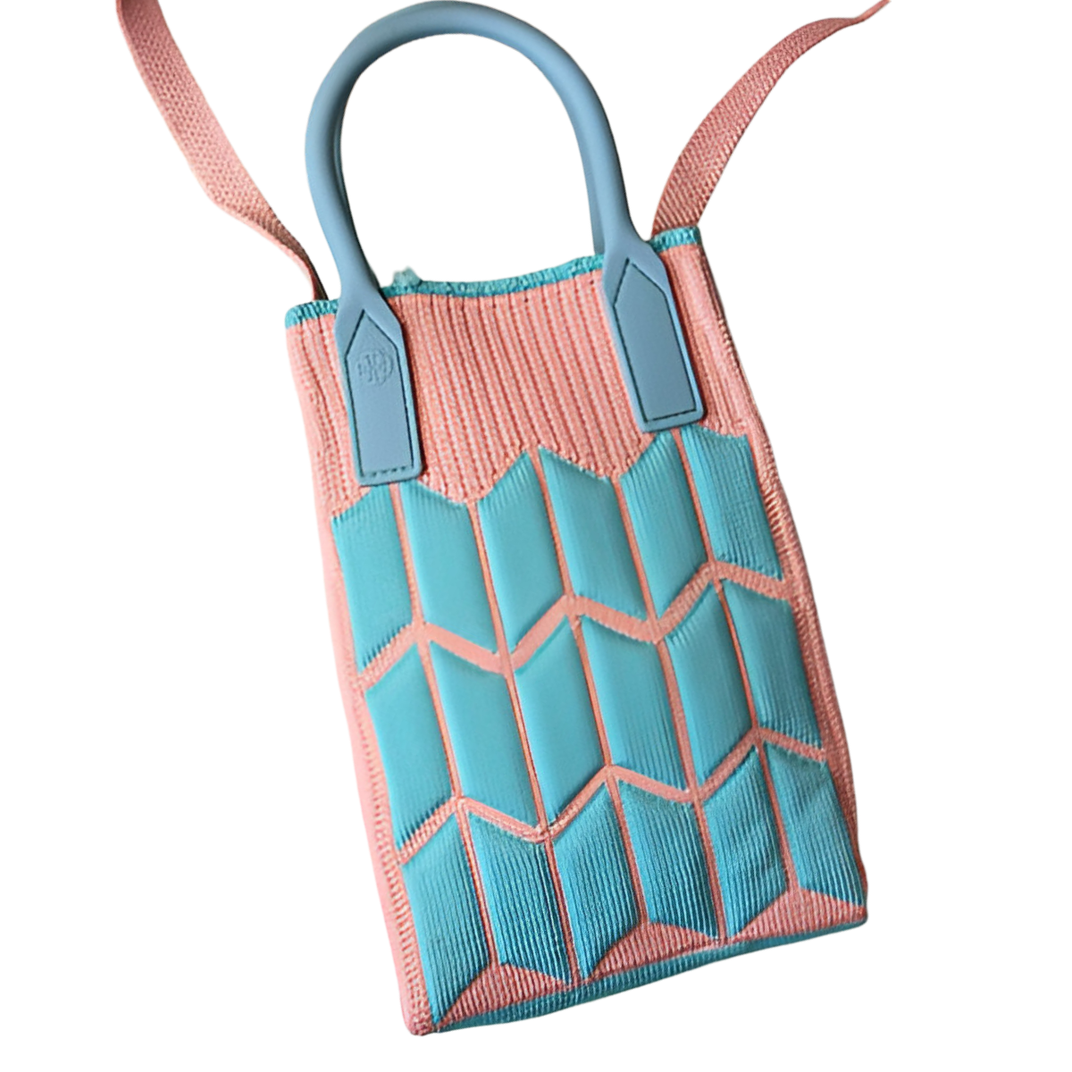 Міні-сумка в'язана Блакитно-рожевий (25-551) - фото 1 Міні-сумка в'язана Блакитно-рожевий (25-551) - фото 1