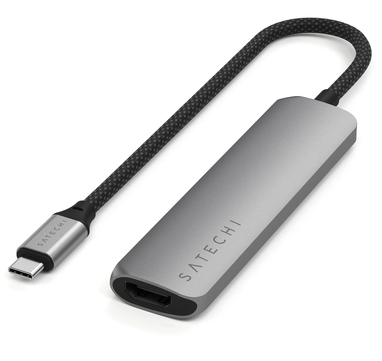 Многопортовой адаптер Satechi 4-in-1 USB-C Slim Multiport Adapter 4K Space Grey (ST-P4SM)
