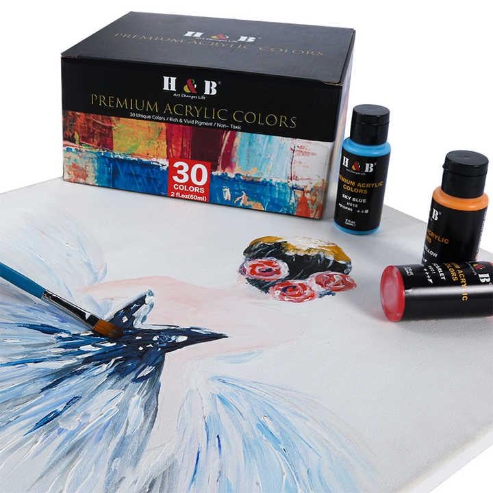 Набір акрилових фарб H&B Fluid Art Premium 30 кольорів 60 мл (HB-TP30) - фото 3