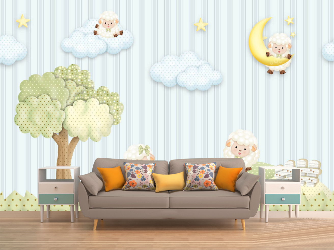 Фотошпалери Вівці Різнокольоровий (00000075)