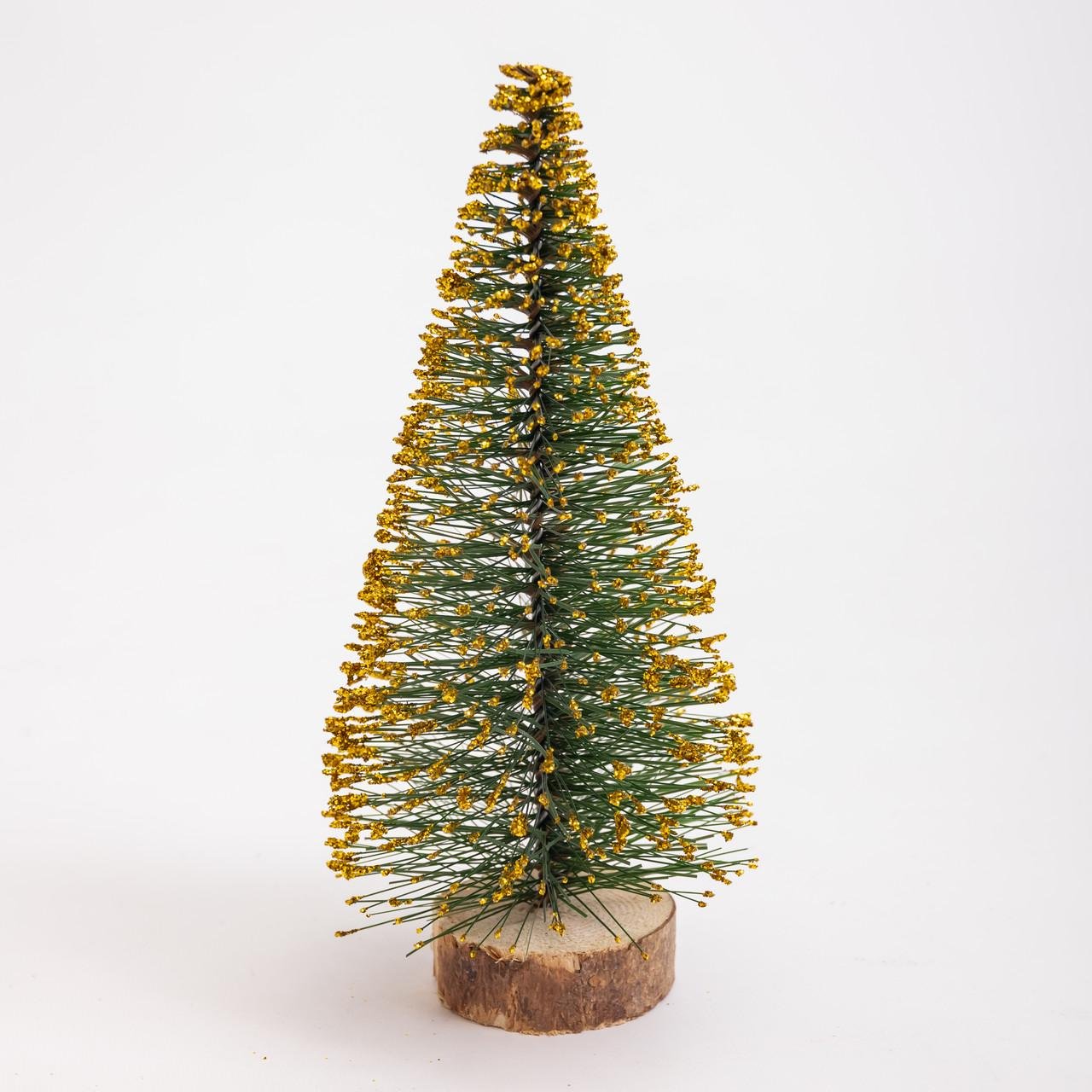 Искусственная елка настольная Стрела SOK-М-12-4 25 см на деревянной подставке Золотой (30123482)