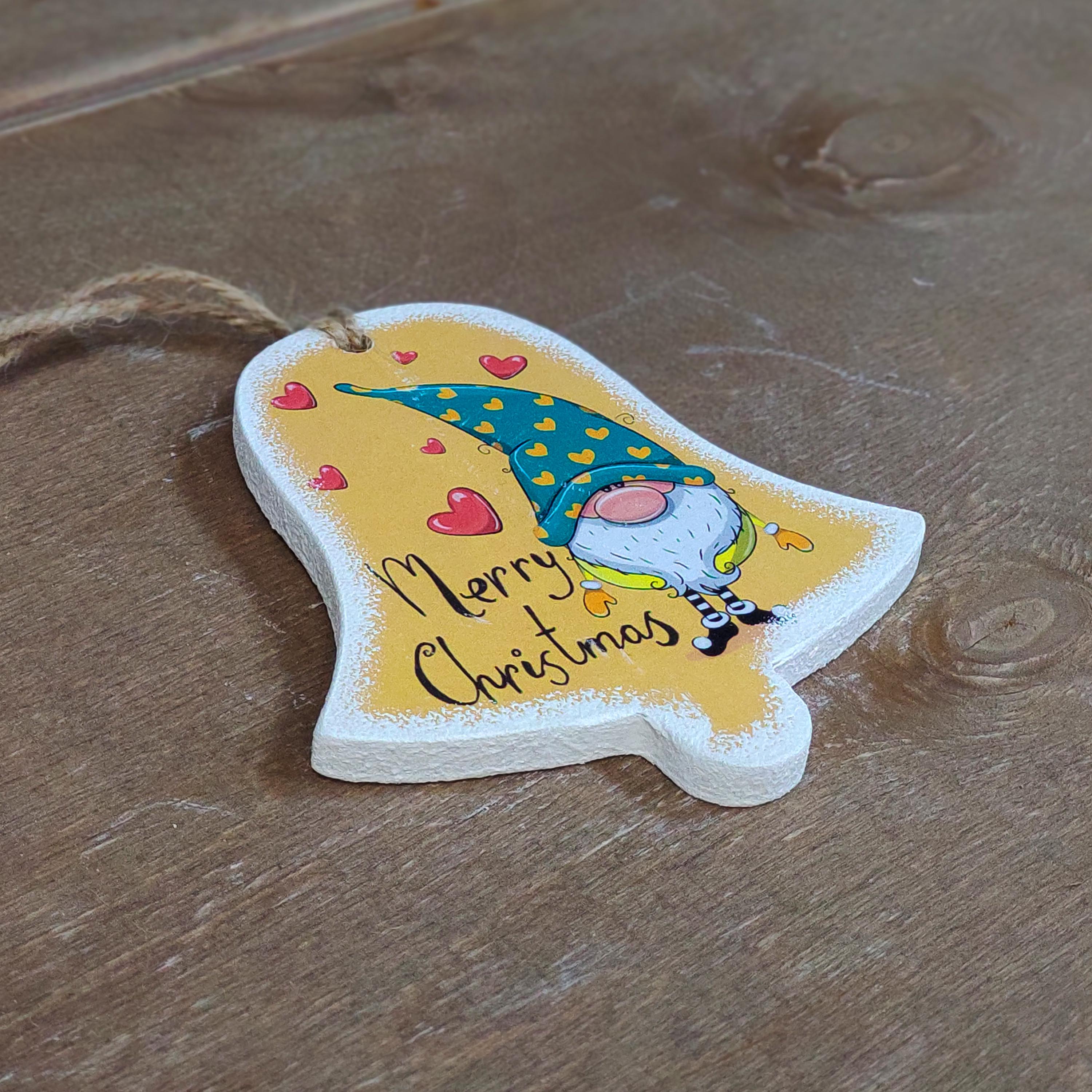 Елочные игрушки из дерева GrayCat Колокольчик 9 см ручной работы