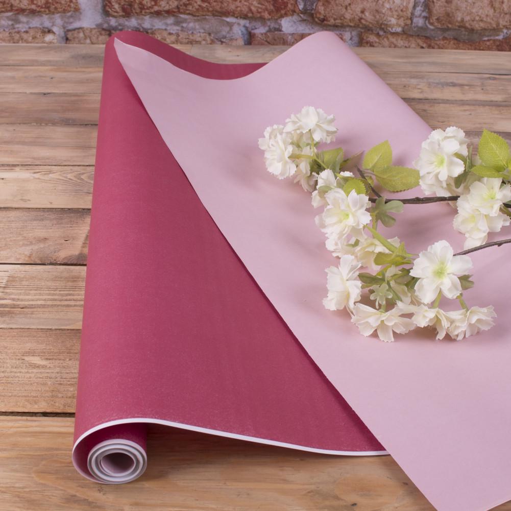 Бумага флористическая двусторонняя Бордовый/Розовый (215-6)