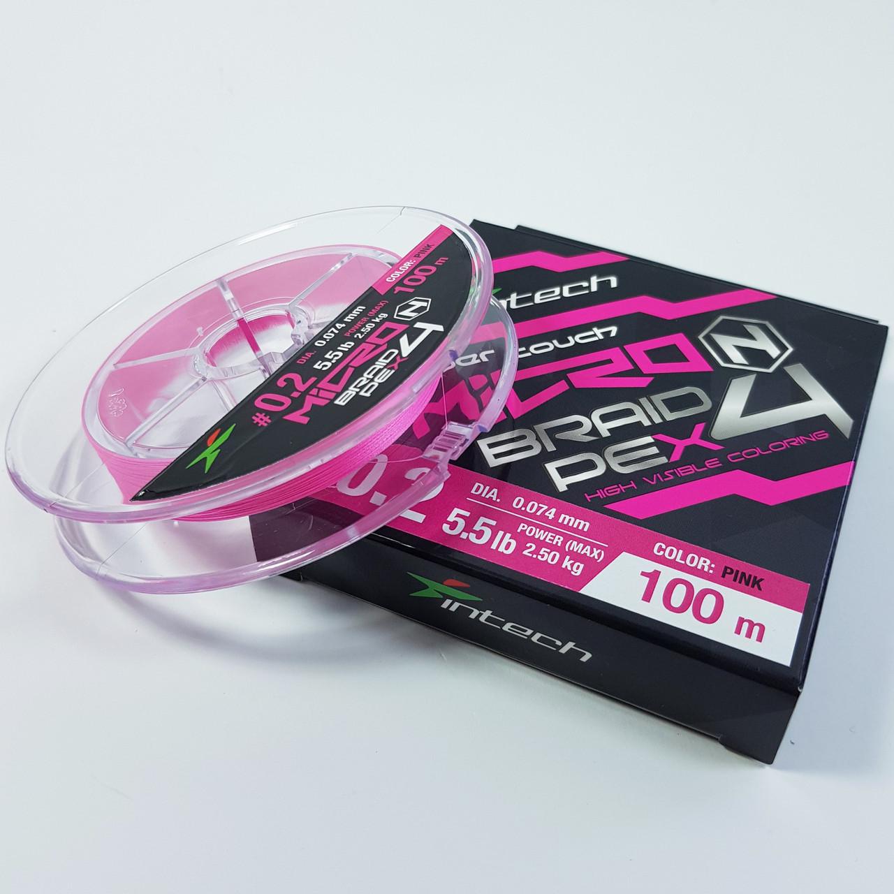 Шнур плетеный тонущий Intech MicroN PE х4 100 м #0.4 (LP_IM-100-04)