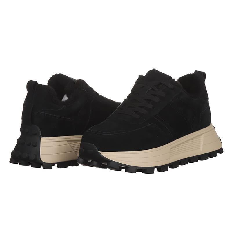 Кроссовки женские MeiDeli E76-19 замшевые р. 38 Черный (20387)