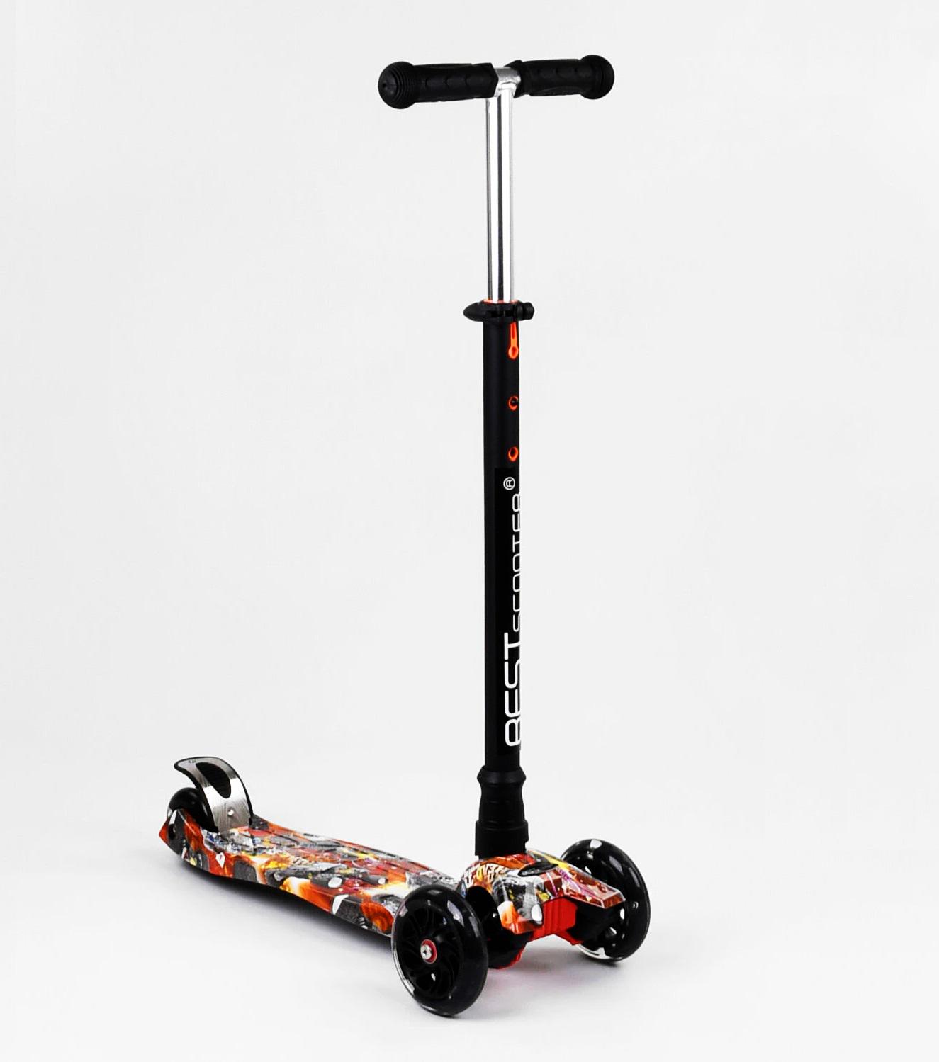 Самокат Maxi Best Scooter 4 колеса PU свет трубка руля алюминиевая Trucks (100031)