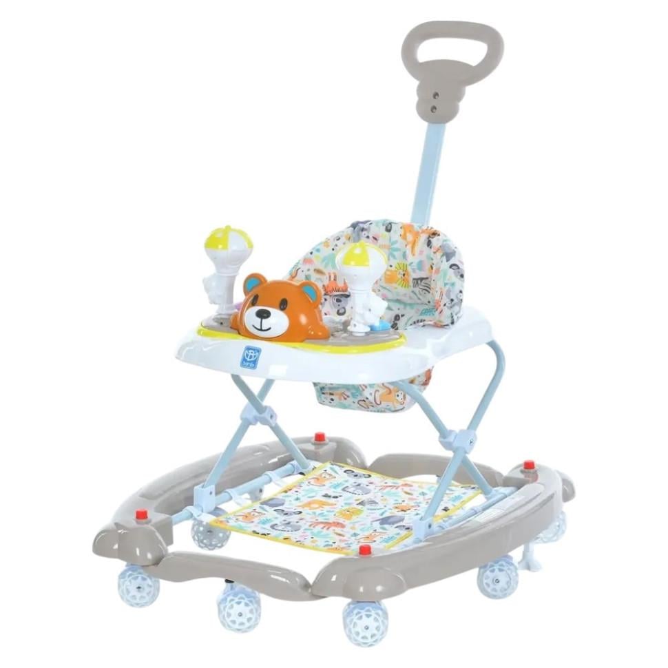 Ходунки Bambi до 15 кг матеріал комбінований 71x48x90 см батьківська ручка/килимок Сірий (KH-156-H-29)