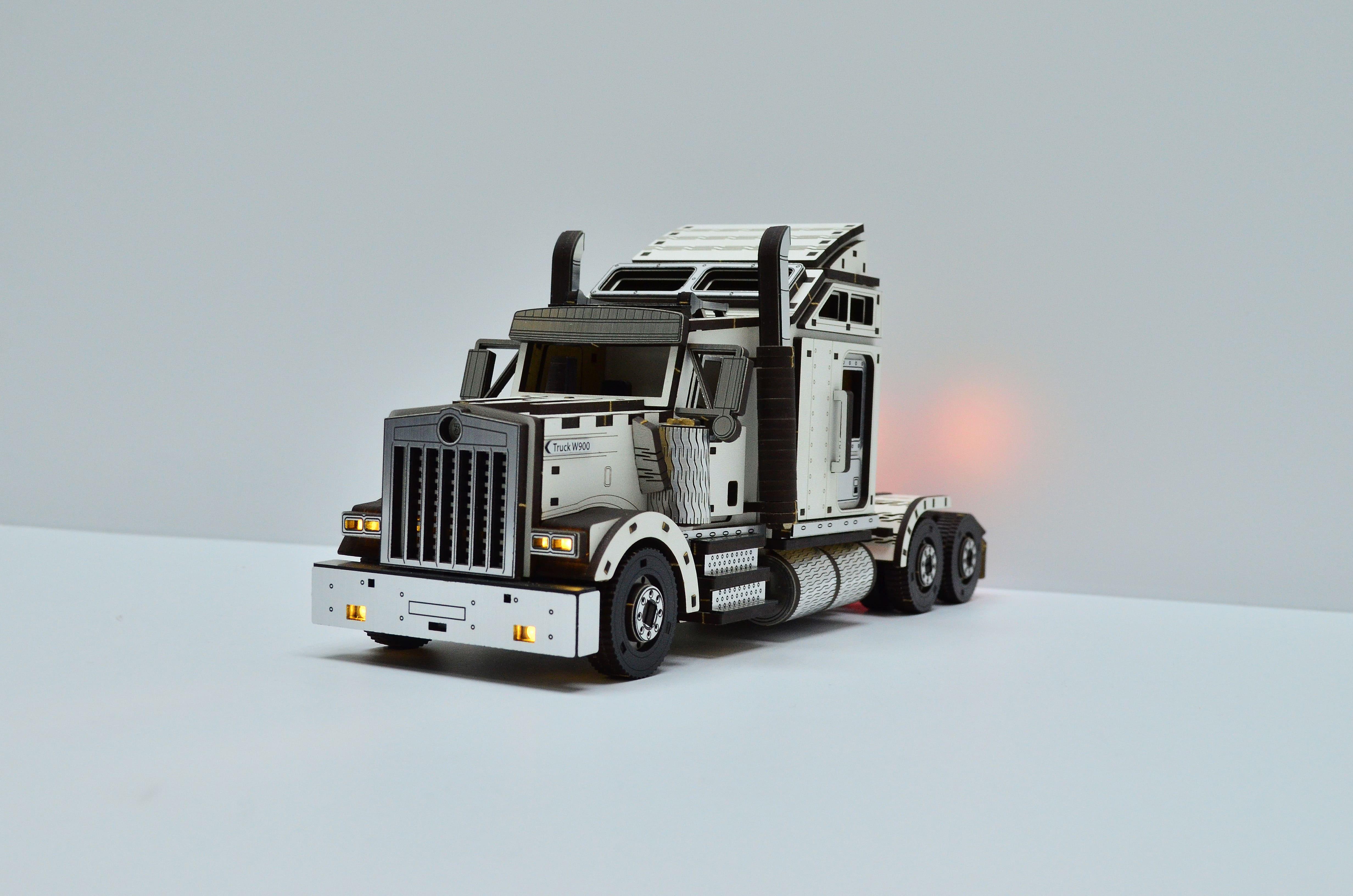 Конструктор 3DBRT Kenworth Truck с подсветкой Белый - фото 9