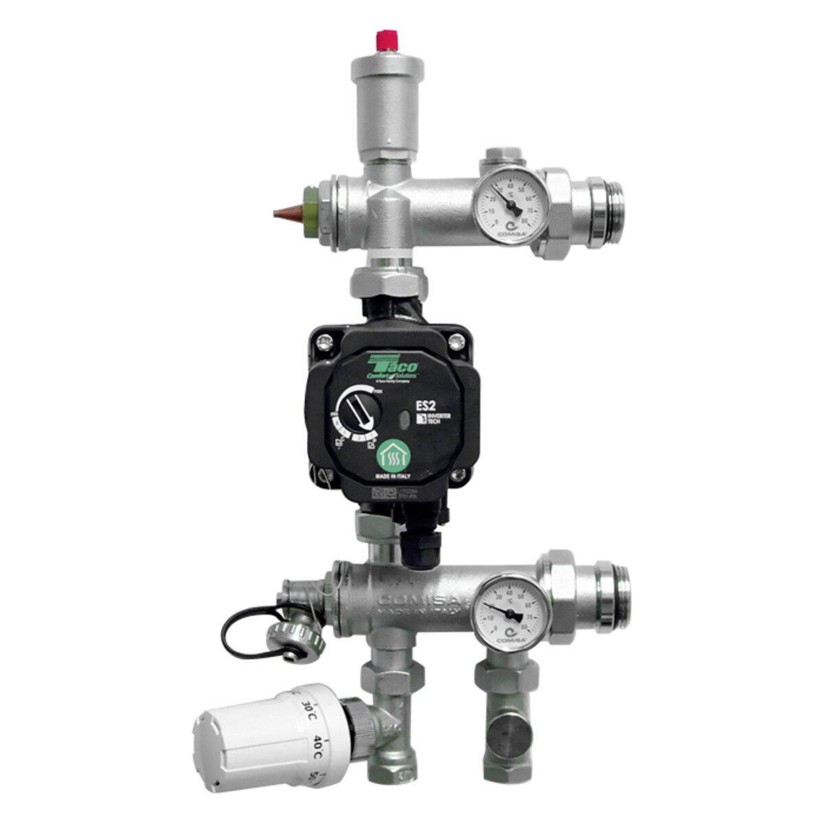 Узел смесительный без насоса COMISA 88.10.864 с клапанами и термостатической головкой (TK-CT0607000002)