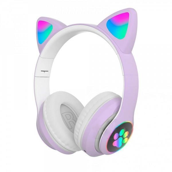 Наушники беспроводные MicroSD с FM-радио Cat Ear STN-28 Bluetooth MP3 Фиолетовый (97656)