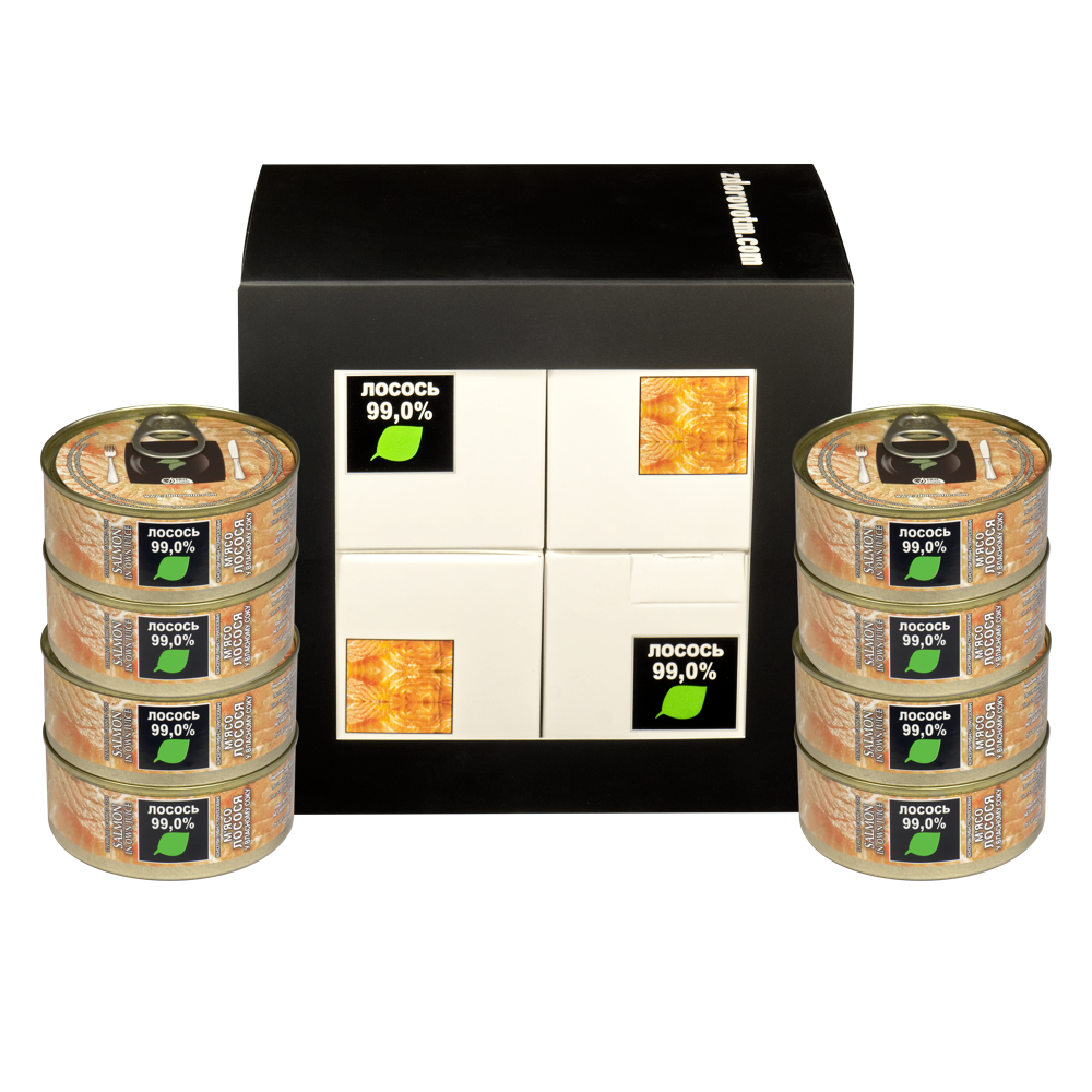 Набор Zdorovo Мясо лосося в собственном соку 8х100 г (2200184610806)