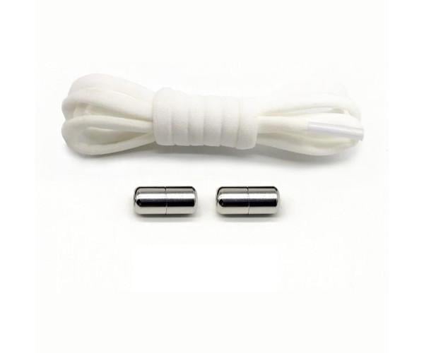 Шнурки еластичні велюрові з фіксаторами без зав'язок 90 см Білий Шнурки еластичні велюрові з фіксаторами без зав'язок 90 см Білий