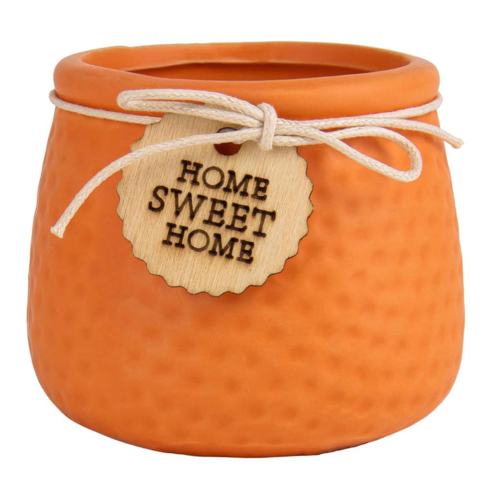 Набор кашпо керамических Elisey "Home Sweet home" 7,5 см 4 шт. Оранжевый (9053-015)