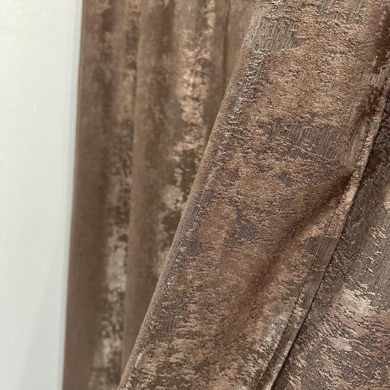 Шторы жаккардовые с мраморным узором среднее затемнение 1,5x2,7 м 2 шт. Коричневый (К1039-17) - фото 10