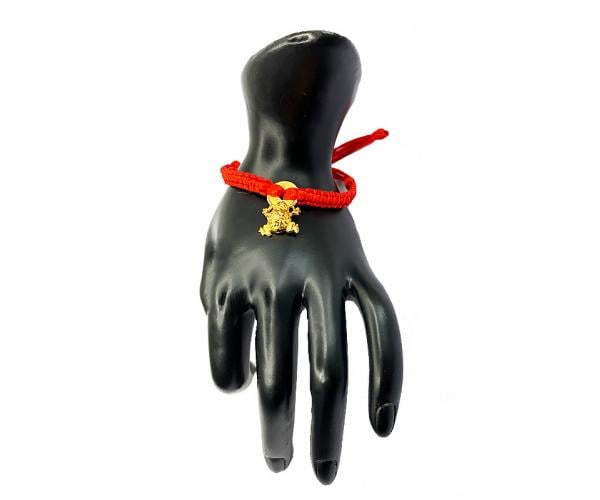 Браслет нитка з талісманом Грошова жаба Червоний