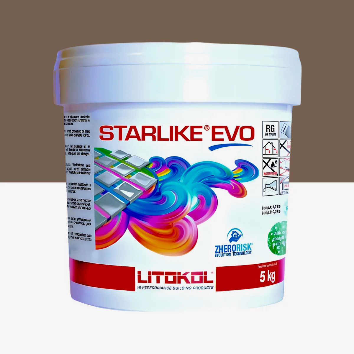 Затирка для плитки Litokol Starlike EVO 225 двокомпонентна епоксидна 5 кг Табако