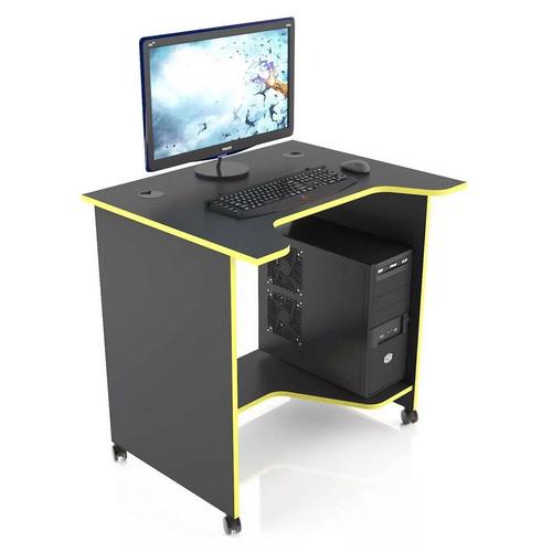 Стіл геймерський XGamer Mini XG10 місткою полицею під системний блок 100 см Black/Yellow (XGamerMini105_Black-Yellow) - фото 2