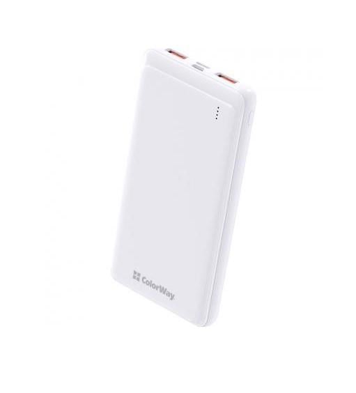 Повербанк УМБ ColorWay 10 000 mAh Slim White (CW-PB100LPF2WT) - фото 1