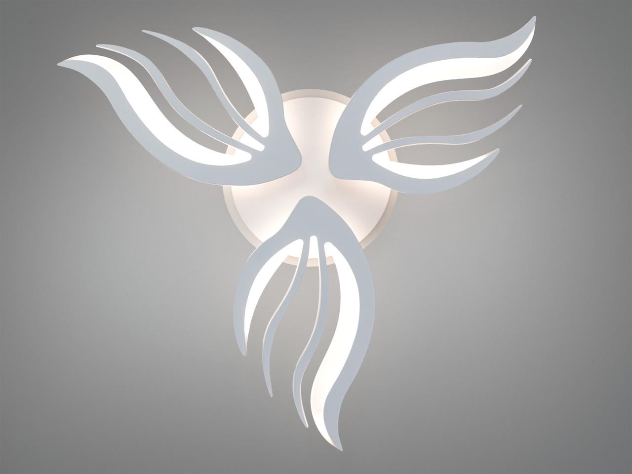 Люстра светодиодная для гостиной 2527/3WH LED 3color dimmer 52Вт с пультом и димером Белый (2957216505)