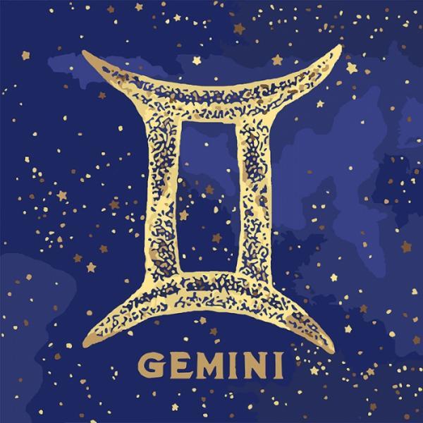 Картина по номерам Идейка Краска металлик Знак Зодиака Близнецы 50х50 см (КН9518-mt)