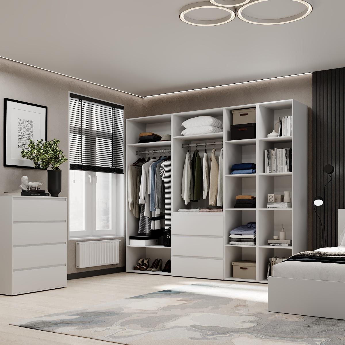 Шкаф распашной комбинированный ART IN HEAD №14 Light 2400x500x2200 мм Белый бриллиант (GALTK0141000000) - фото 4