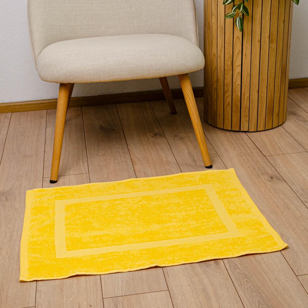 Рушник махровий для ніг GM Textile з прямокутником 380 г/м2 50х70 см Жовтий (380-70-pr-yellow) - фото 2