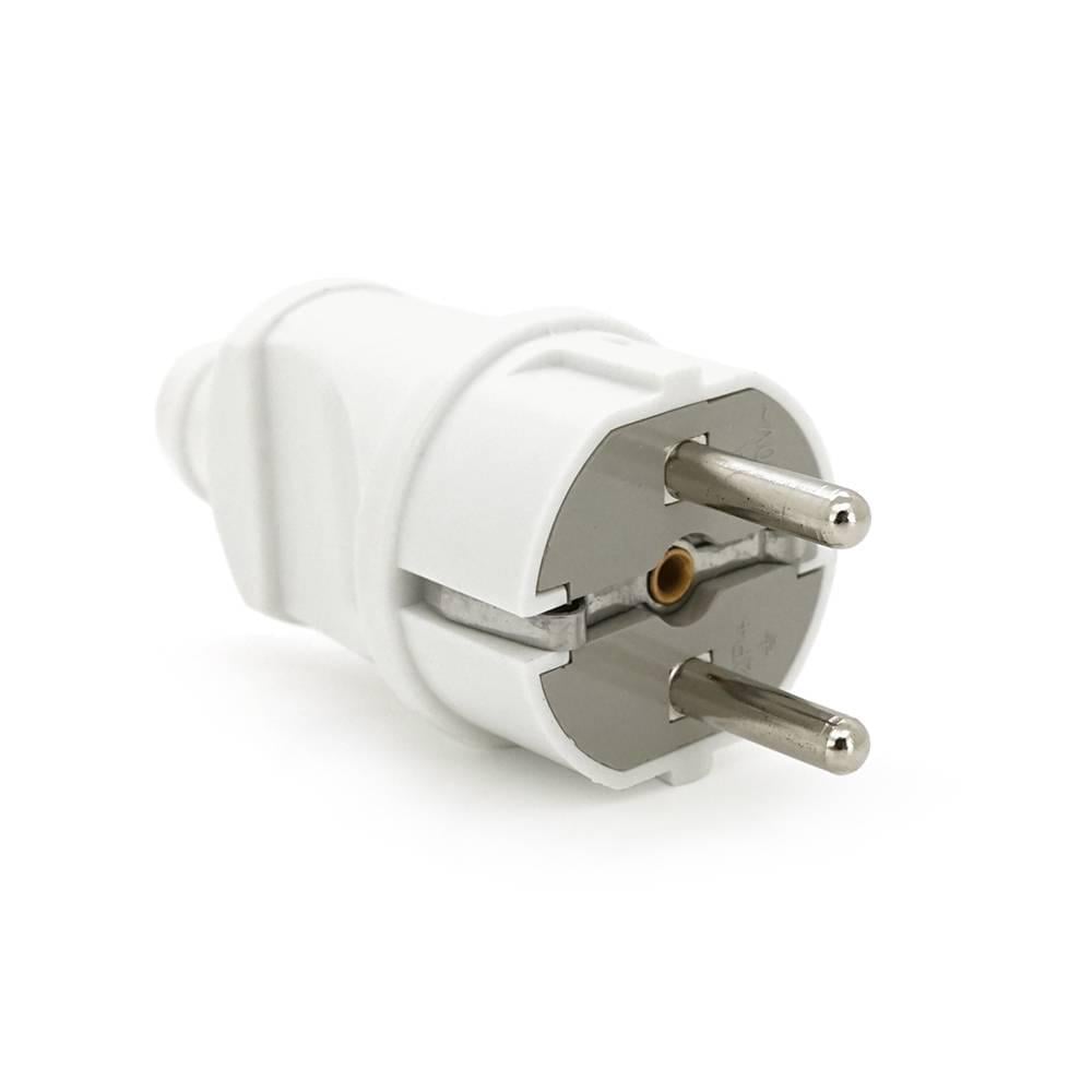 Вилка євро із заземленням пряма розбірна Premium16А 220V Q25 Білий