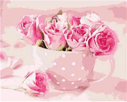 Набор для росписи по номерам Strateg Розовые розы 40х50 см (VA-0554-mt)