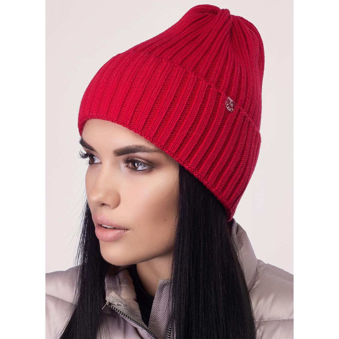 Шапка женская шерстяная Leks Бомонд one size Красный Шапка женская шерстяная Leks Бомонд one size Красный