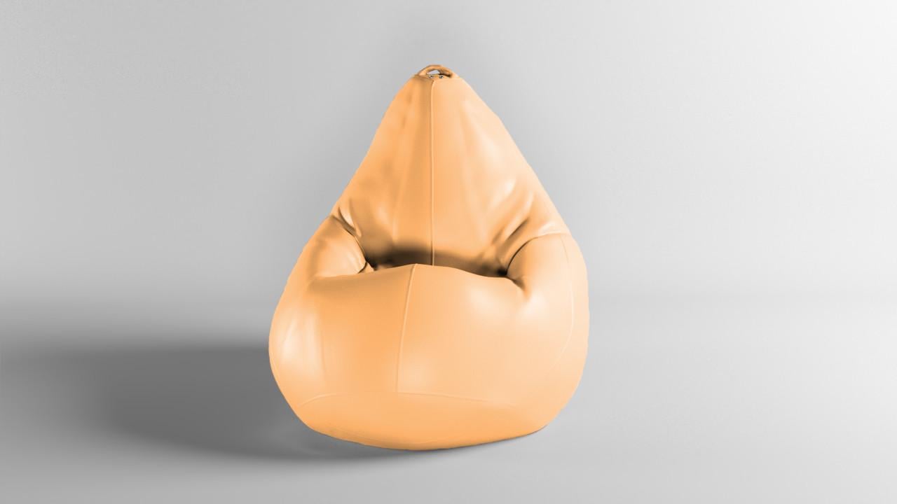 Бескаркасное кресло-мешок SkyPuff MEGA Груша Экокожа Zeus Delux XXXL 160х120 см Dark Beige (160162)