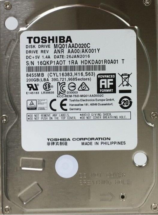 Жорсткий диск TOSHIBA HDD 2,5" SATA 200Gb 4200rpm/8MB (MQ01AAD020C)