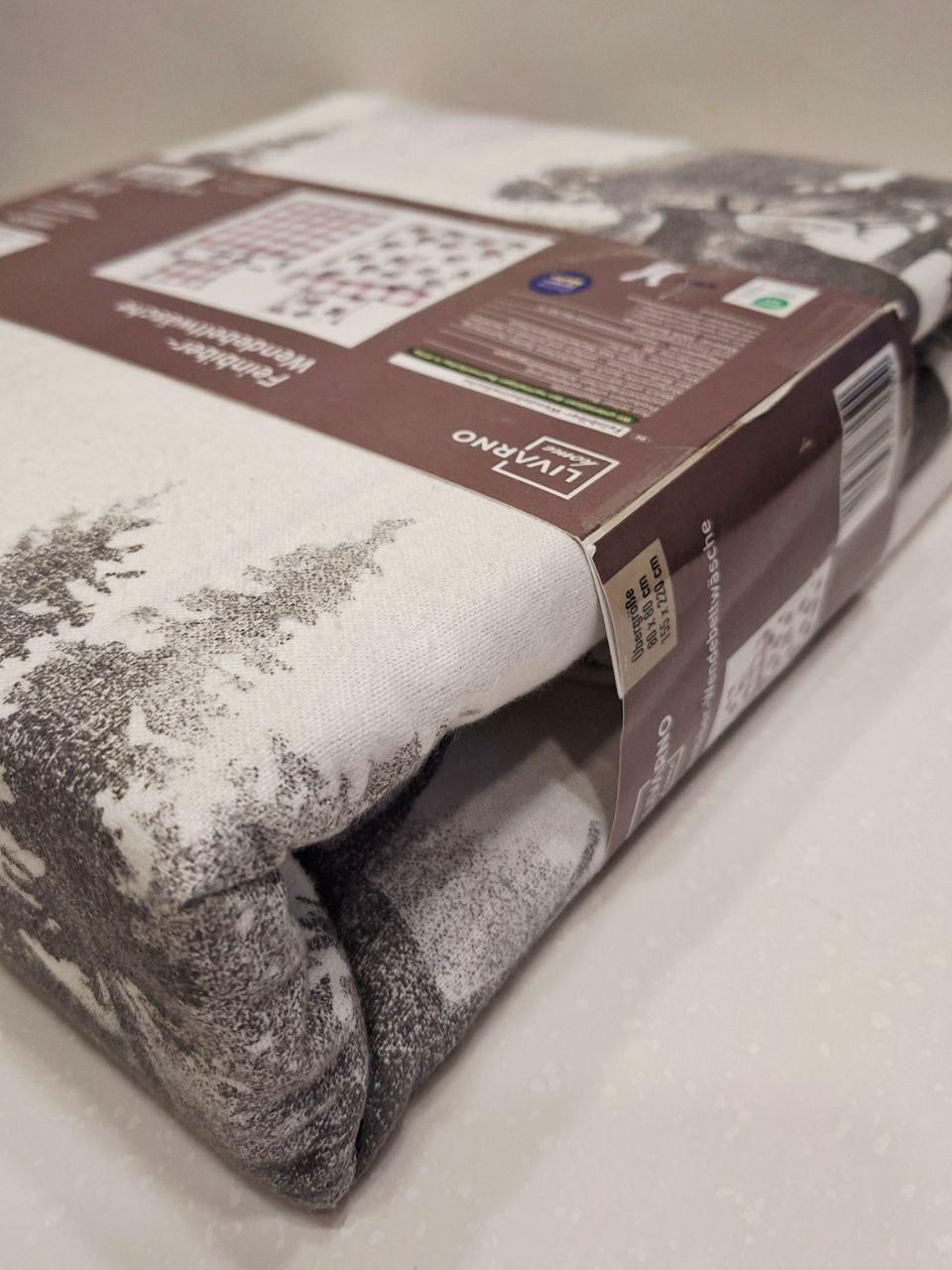 Пододеяльник двусторонний Livarno Home из фланели 155х220 см и наволочка 80х80 см (1657) - фото 5