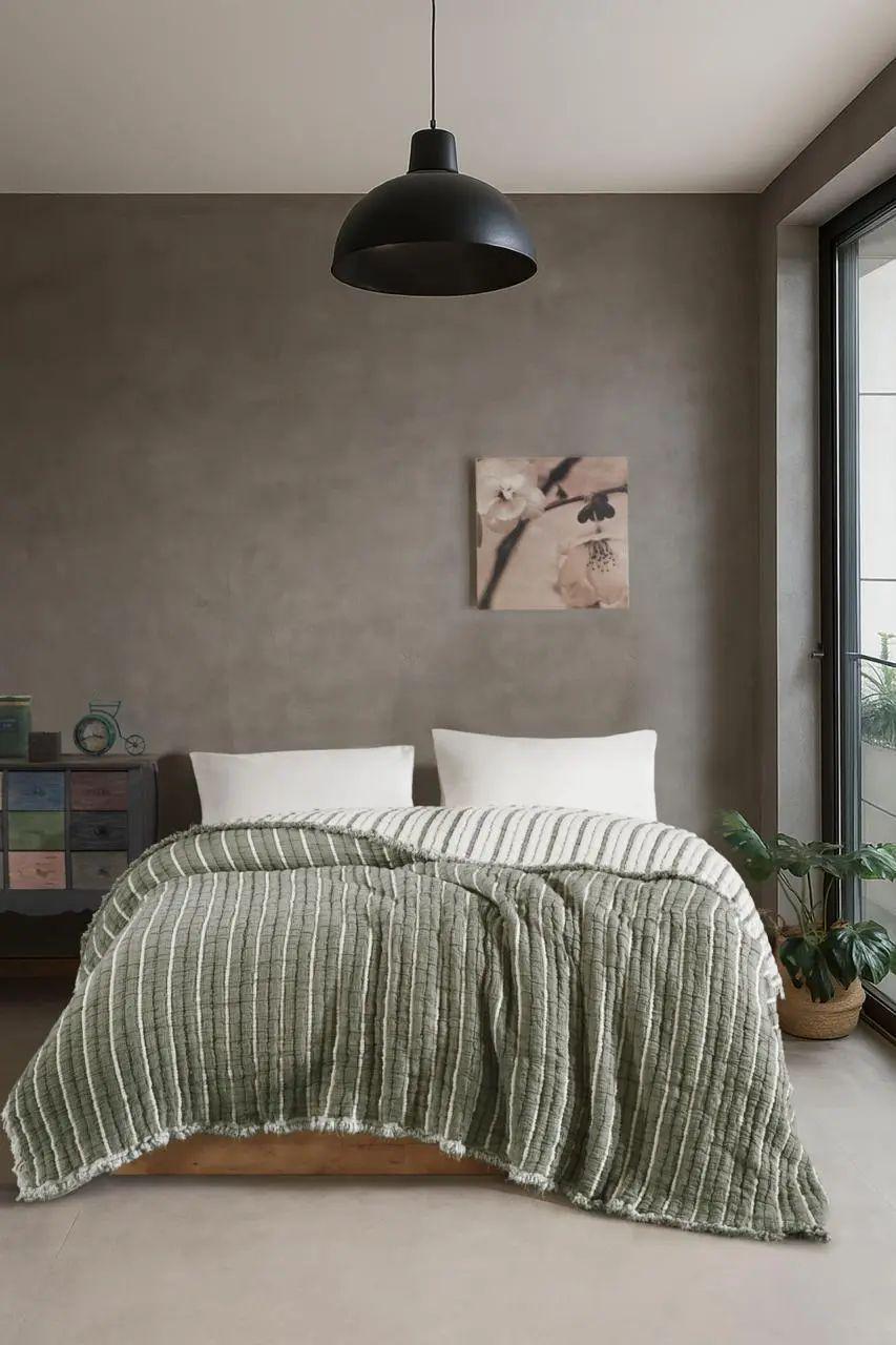 Покрывало муслиновое для двуспальной кровати La Modno воздухопроницаемое 230х250 см Зеленый (opt-105984)