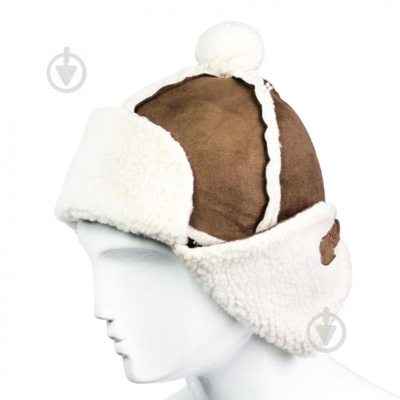 Шапка Ушанка Дубленка Beani'qe Lapel Лоскуты 35х28 см Коричневый (21090)