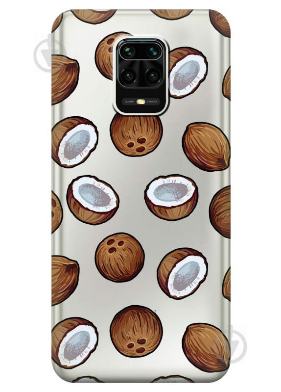 Силиконовый чехол iSwag для Xiaomi Redmi Note 9 Pro Max Кокосы (KS2464)