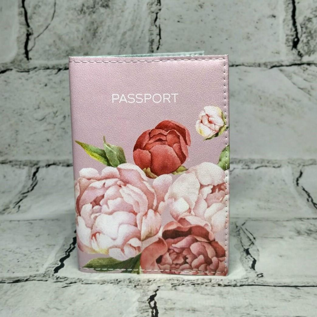 Обложка для паспорта Пионы (260)