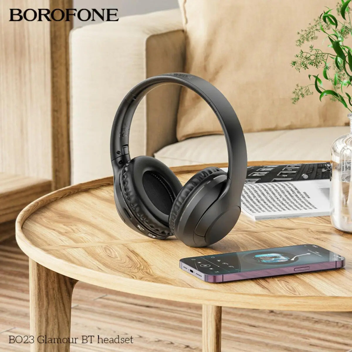 Наушники Borofone BO23 Glamour BT headset Black - фото 4