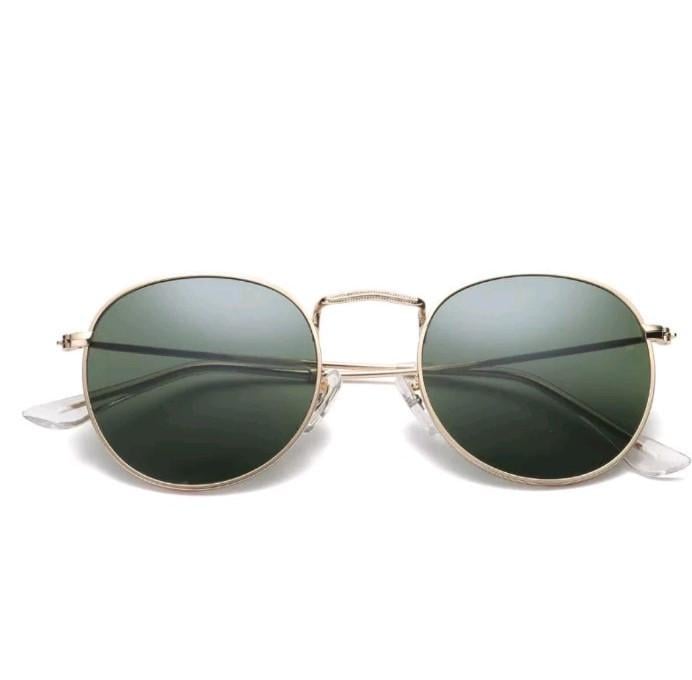 Солнцезащитные ретро очки в стиле Ray Ban Зеленый в золоте