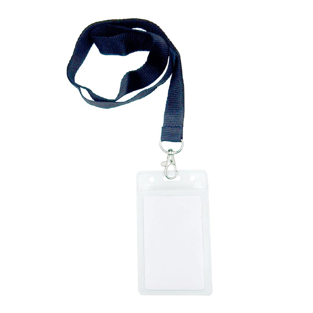 Бейдж на шнурке с карабином Ardix COM-08 114х67 мм 10 шт. Черный (07-016-BK)